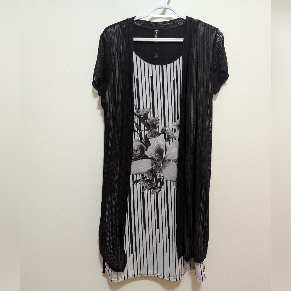 Lavena Dress with attached black cover up